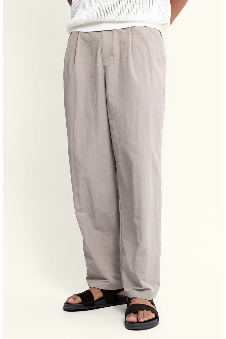 Pleated Nylon Pants, Main, color, PUMICE/ GRAY