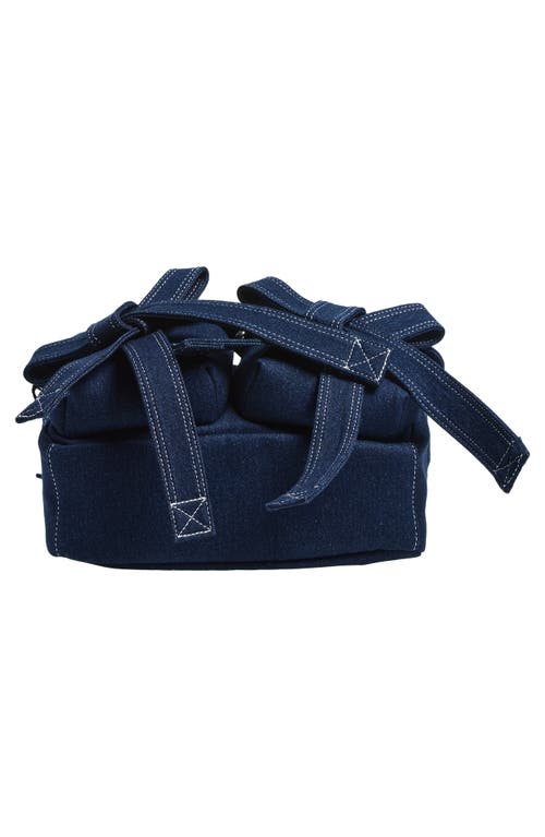 Simone Rocha Classic Bow Denim Crossbody Bag In Purple