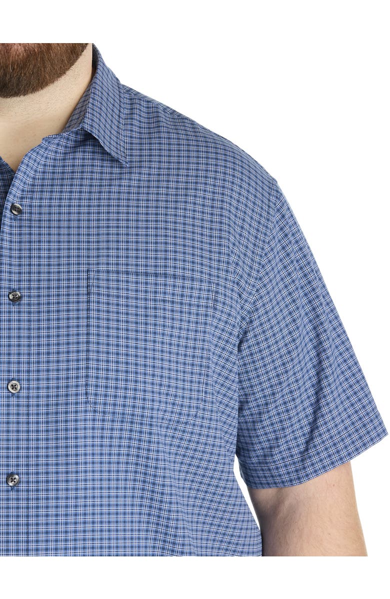 Harbor Bay by DXL Big & Tall Striped Microfiber Sport Shirt, Alternate, color, Blue