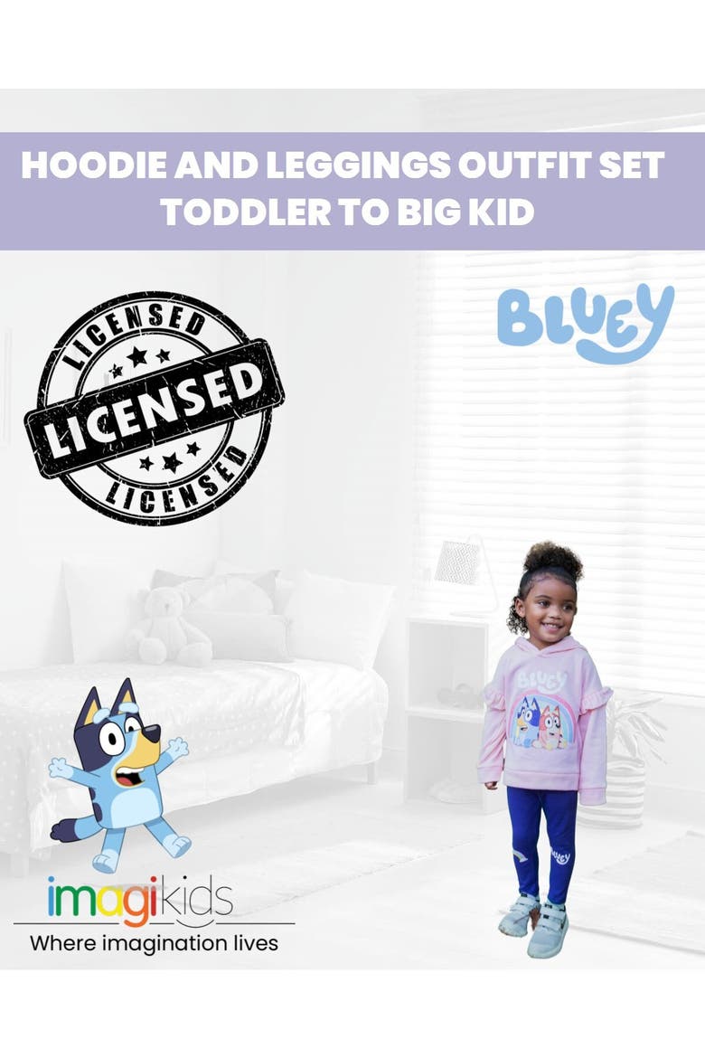 2-Piece Hoodie and Leggings Set, Alternate, color, Pink Navy Bluey Bingo