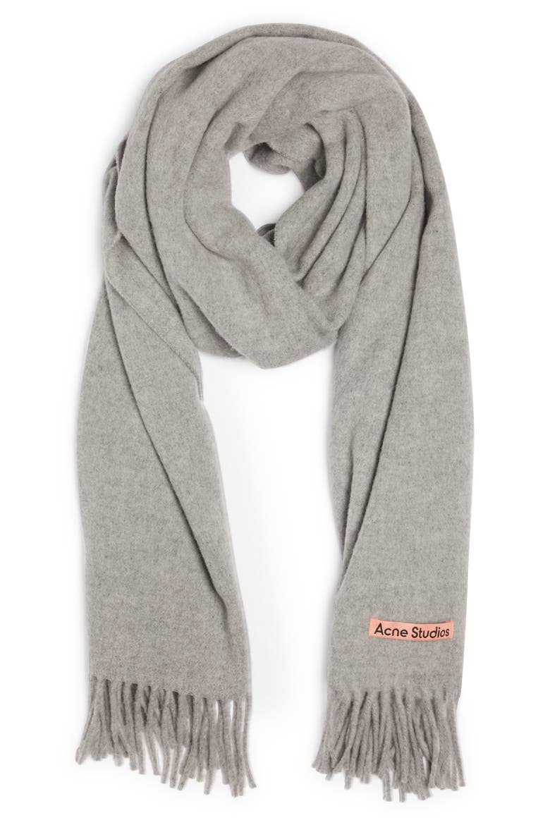 Canada Fringe Scarf, Alternate, color, LIGHT GREY MELANGE