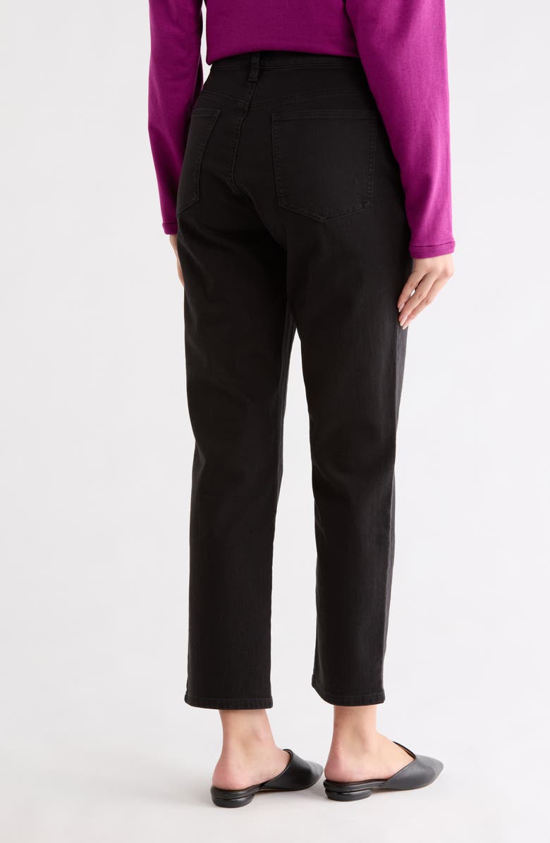 Eileen Fisher High Waisted Ankle Slim Fit Jeans, Alternate, color, Black