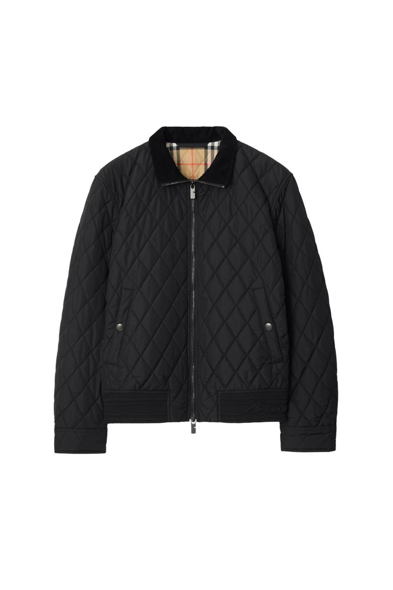 Quilted Nylon Jacket, Alternate, color, Black