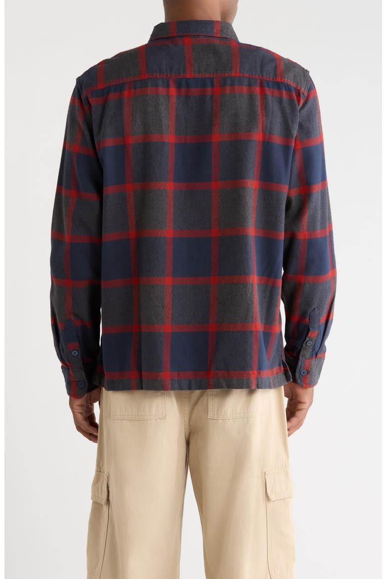 Larkspur Plaid Organic Cotton Flannel Button-Up Shirt, Alternate, color, PARISIAN NIGHT-POPPY EMBER