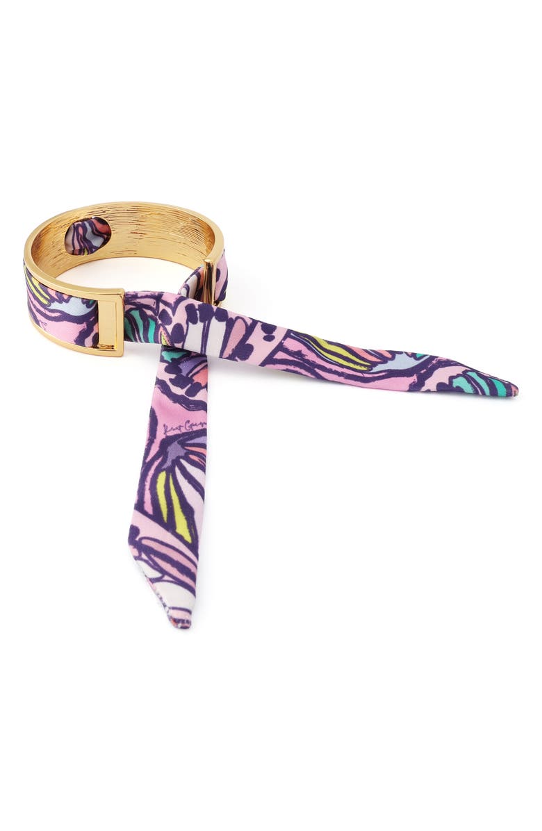 Kurt Geiger London Butterfly Fabric Tie Bracelet, Alternate, color, Gold/ Multi