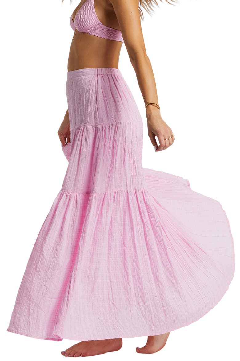 Sol Tiered Cotton Maxi Skirt, Alternate, color, PINK DREAM
