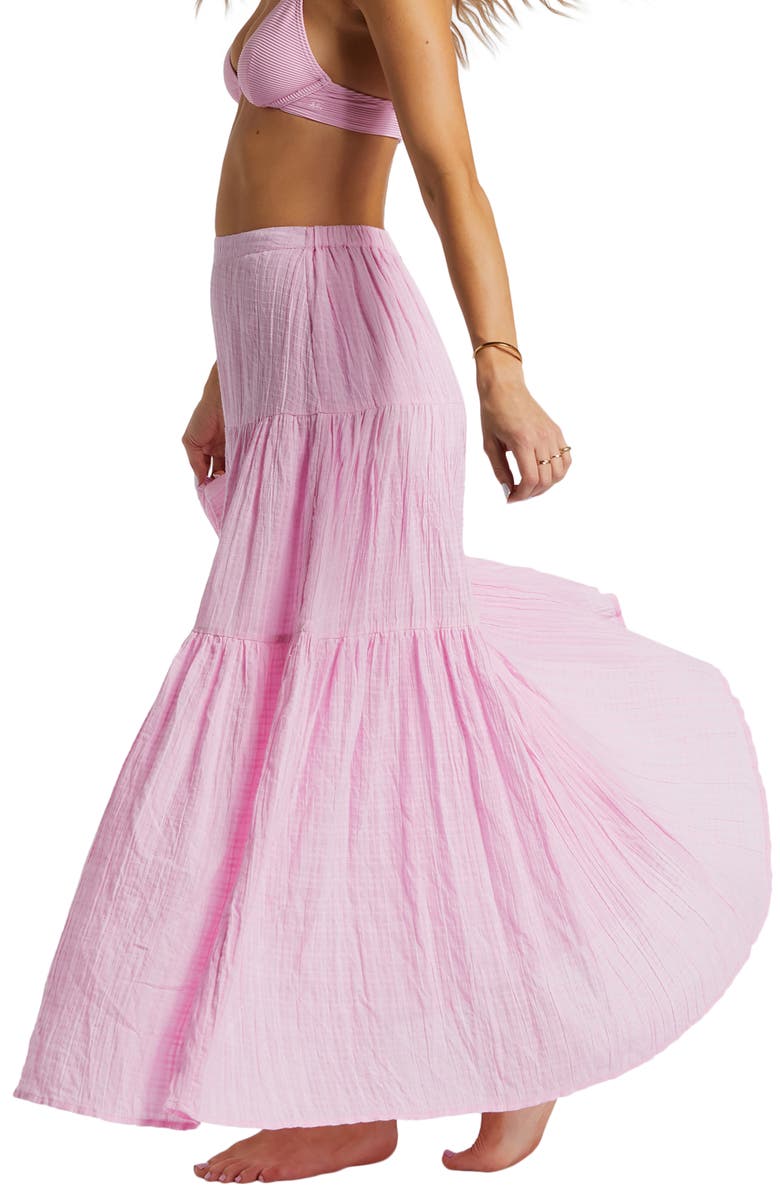 Billabong Sol Tiered Cotton Maxi Skirt, Alternate, color, 