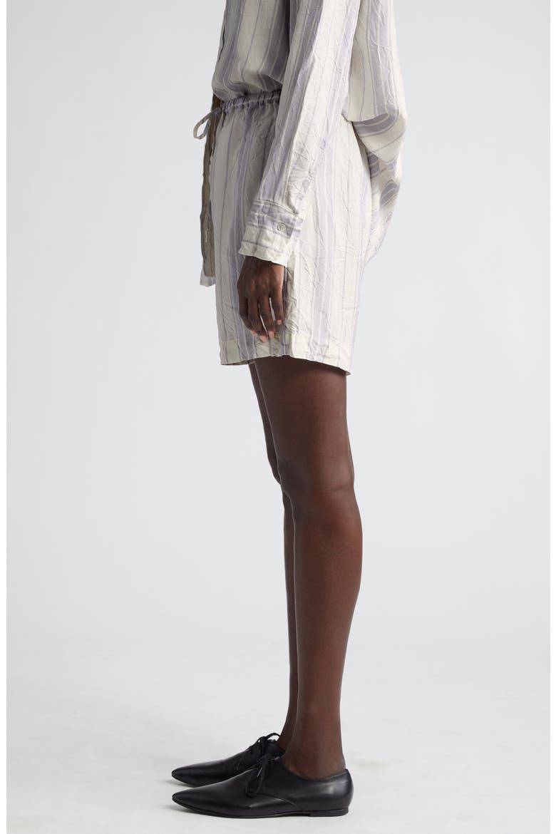 Portico Stripe Rumpled Satin Drawstring Shorts, Alternate, color, GLICINE