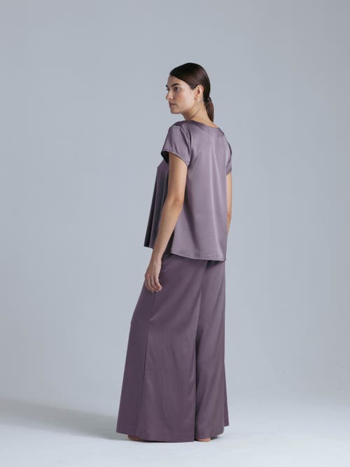 Alas Silk Short Sleeve Shirt In Purple