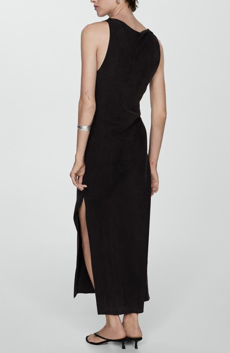 MANGO Side Slit Sleeveless Cupro Blend Dress, Alternate, color,