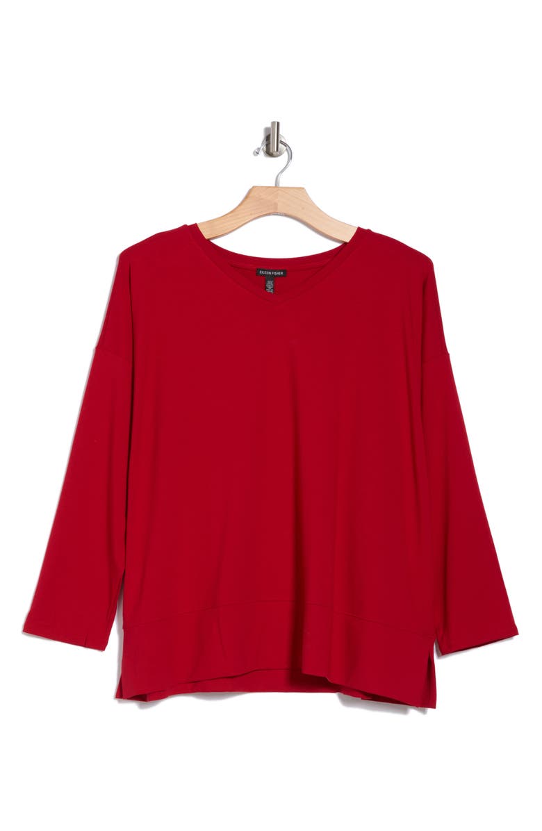 Eileen Fisher Boxy V-Neck Top, Alternate, color, 