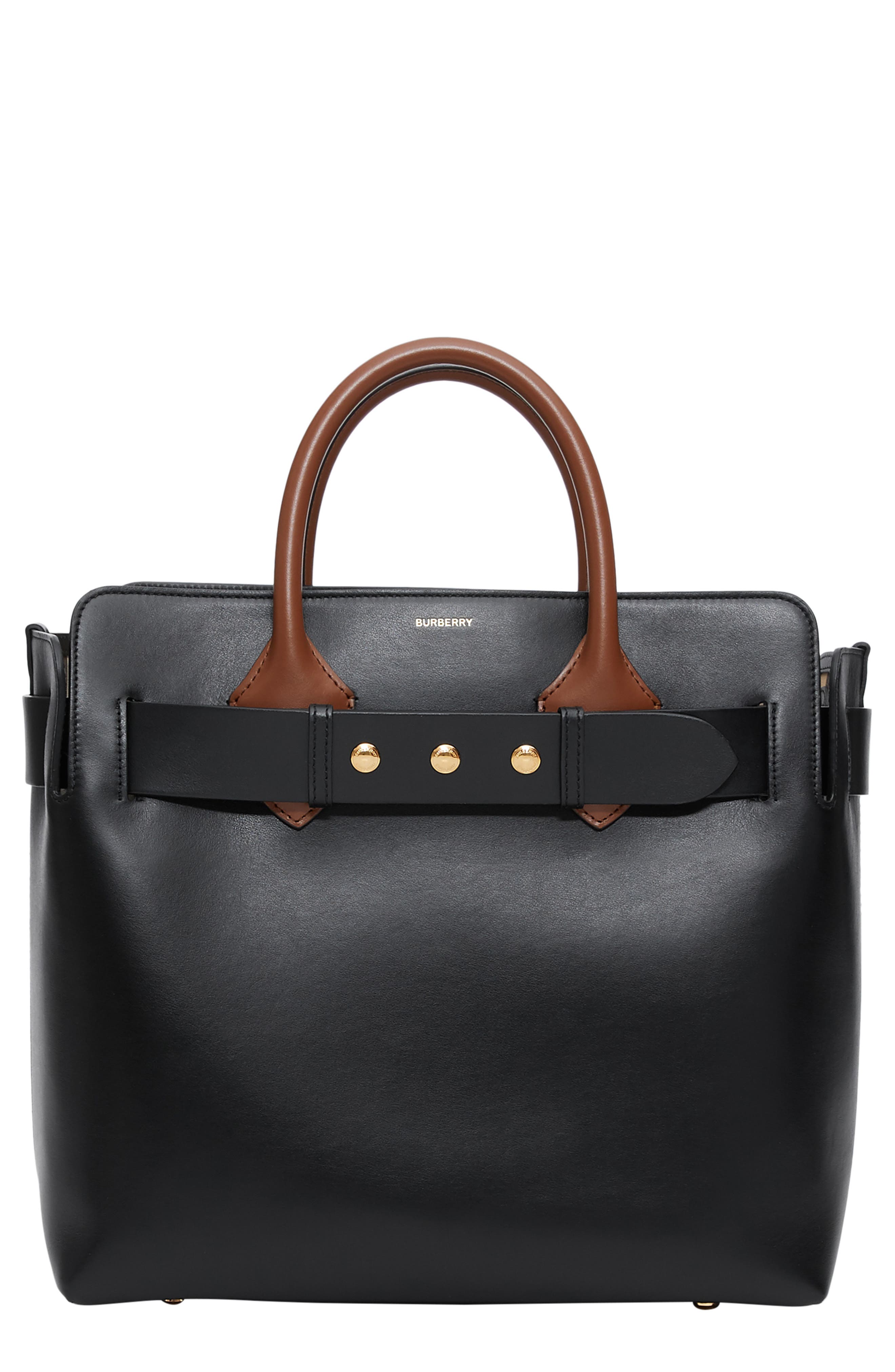 Burberry Small Belt Triple Stud Leather Satchel, Main, color, 