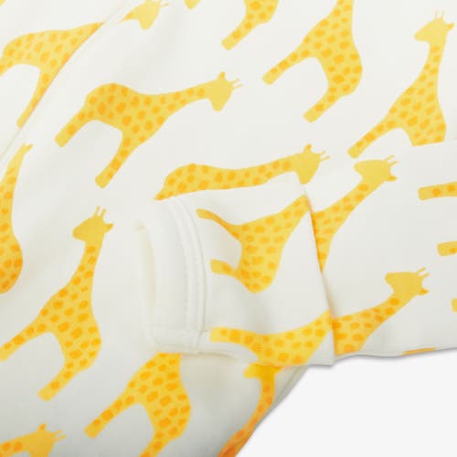 Primary Baby Organic Animal Friends Zip Footie In Banana Baby Giraffes