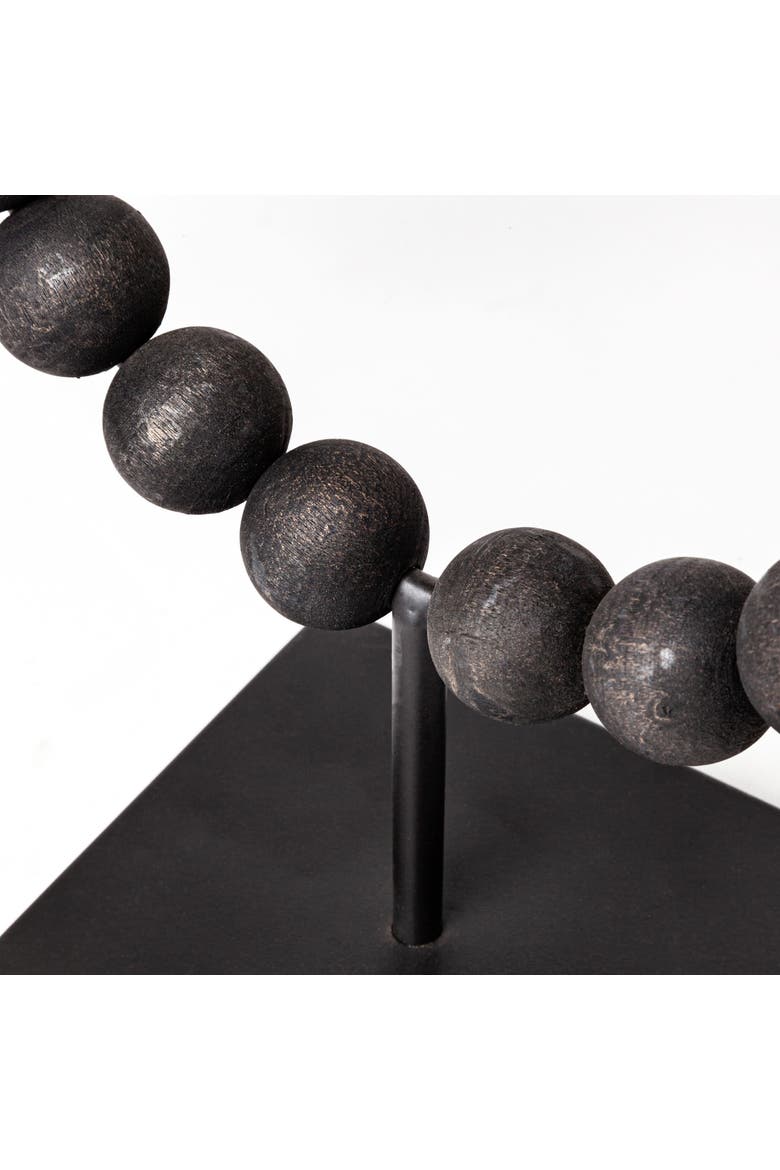 Tulane Beaded Broken Sphere Decorative Object, Alternate, color, Black