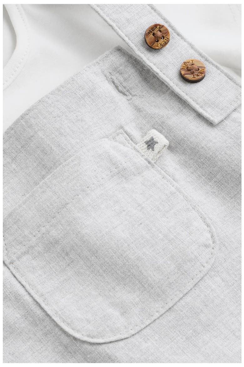 Kids' Linen Blend Dungaree & Bodysuit Set, Alternate, color, GREY