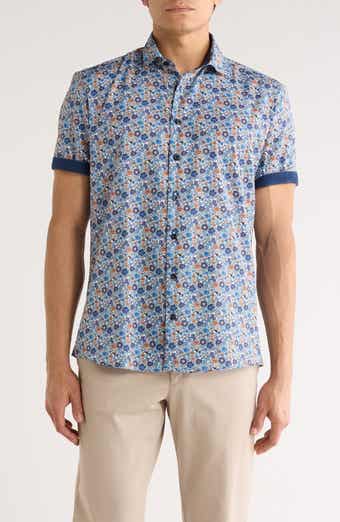SOUL OF LONDON Floral Short Sleeve Sport Shirt