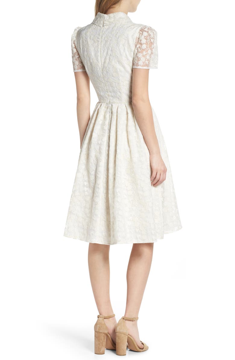 Gal Meets Glam Collection Amelia Embroidered Fit & Flare Dress, Alternate, color,