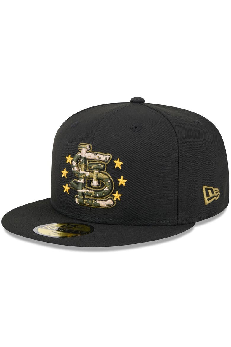 Men's New Era  Black St. Louis Cardinals 2024 Armed Forces Day On-Field 59FIFTY Fitted Hat, Alternate, color, Black