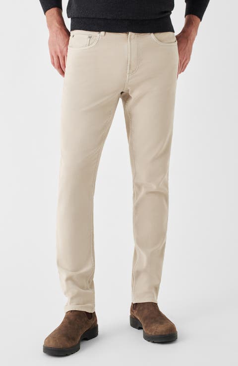 Slim Straight Leg Stretch Terry Cloth Pants