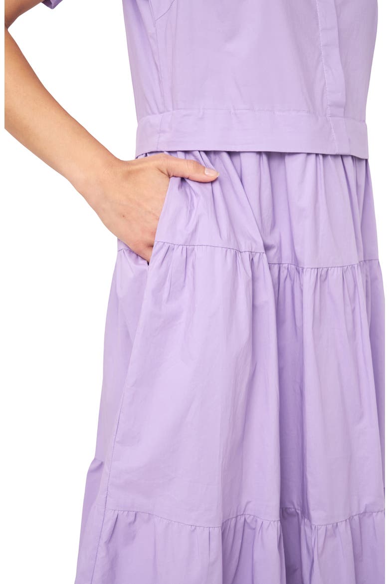 Puff Sleeve Shirtdress, Alternate, color, PURPLE