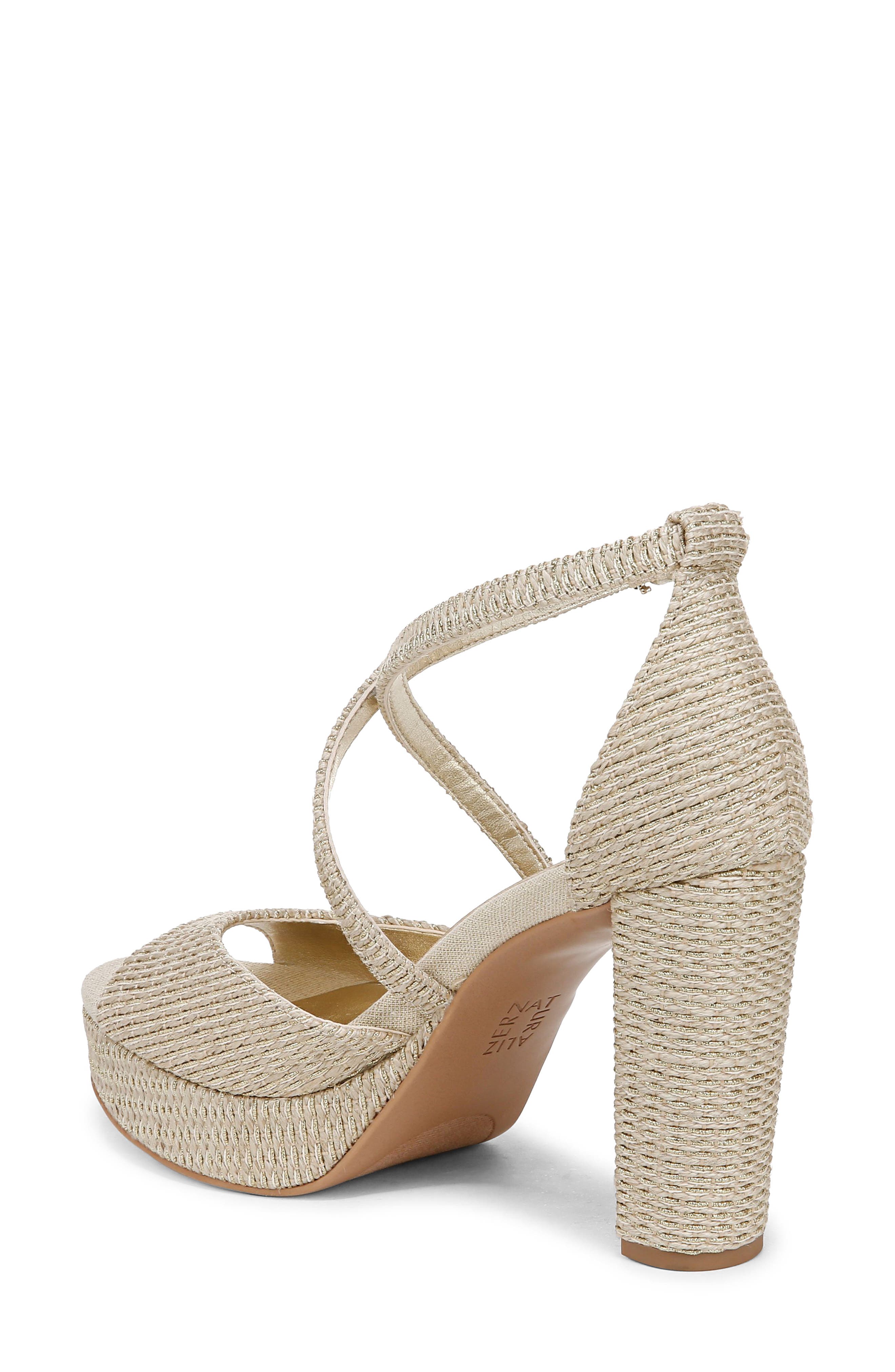 Naturalizer Melody Platform Sandal, Alternate, color, Natural/ Gold
