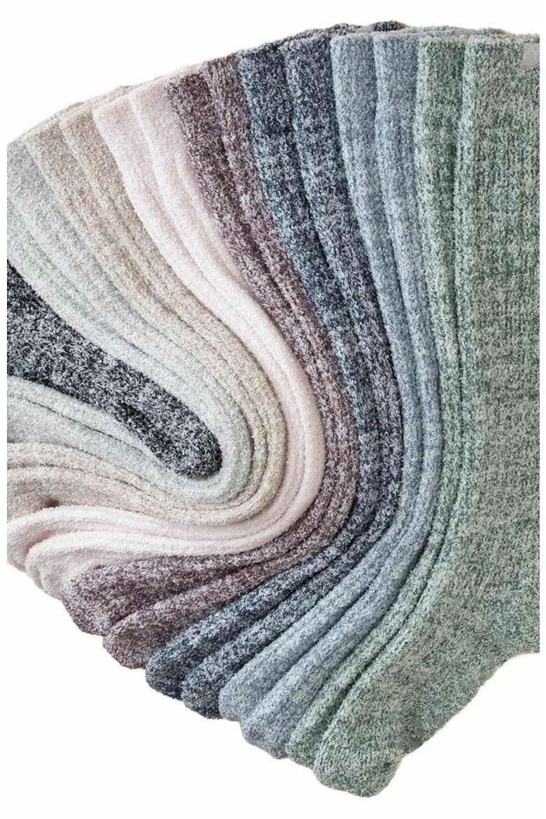 Marshmallow Slouchy Socks with Grippers, Alternate, color, Heather Blush Pink