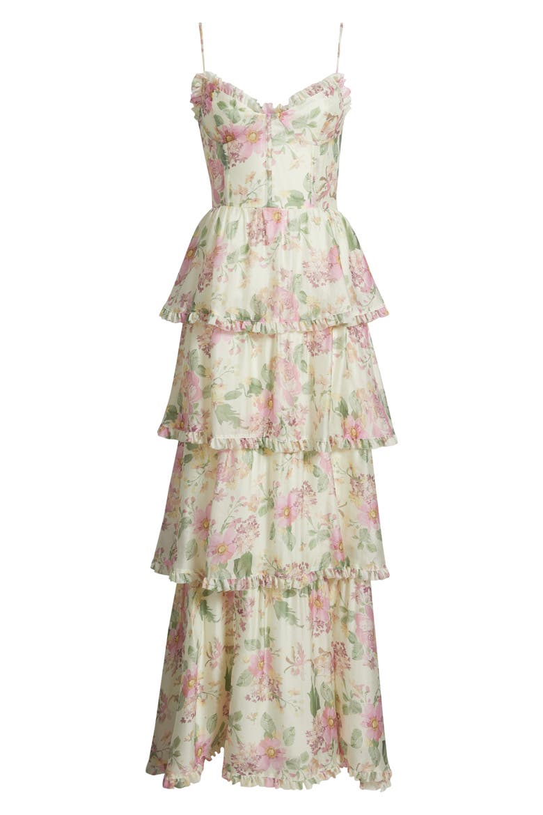 Guinevere Tiered Dress, Alternate, color, IVORY FLORAL