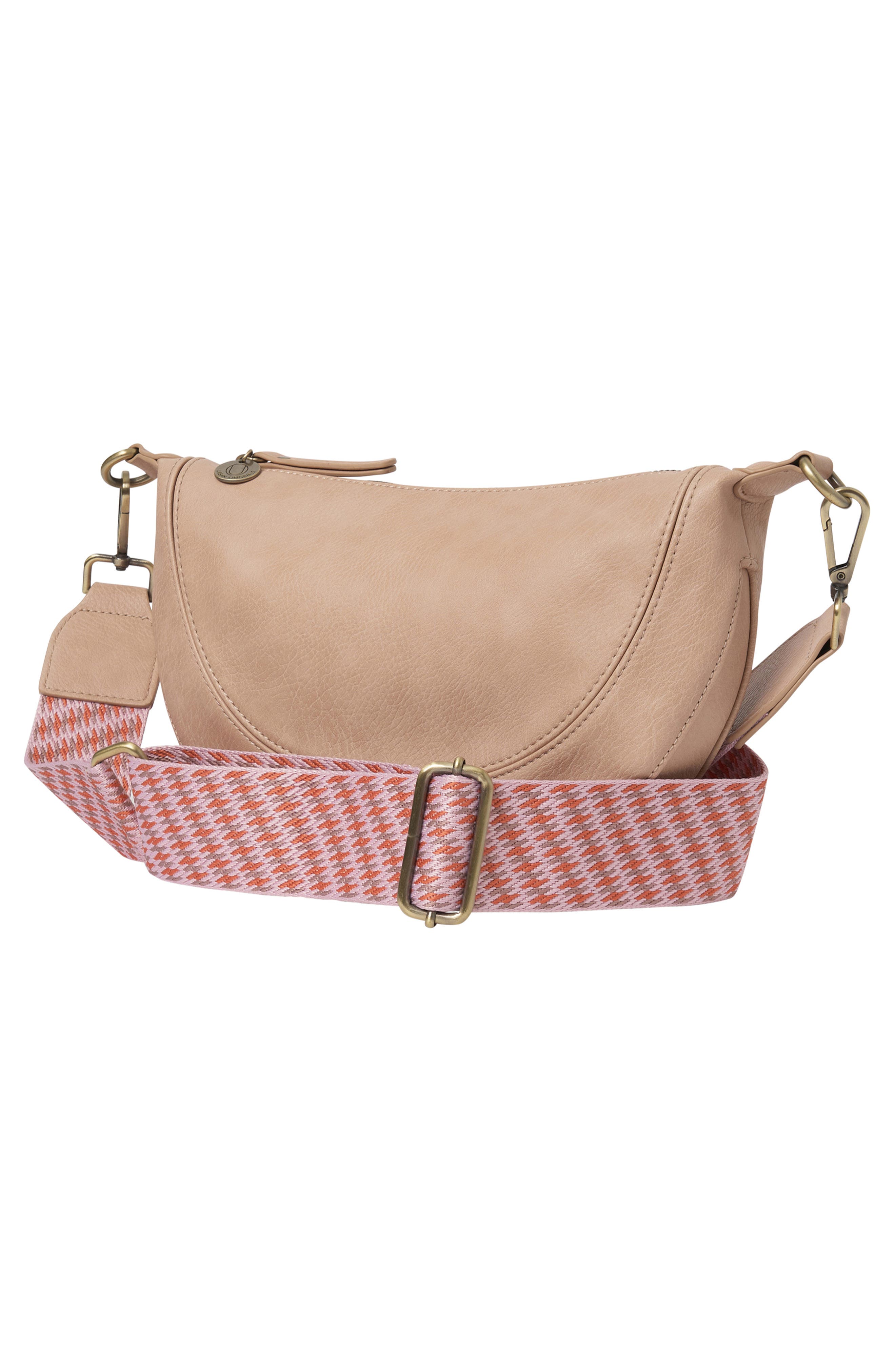 Super Mini Halfmoon Crossbody, Alternate, color, TAUPE