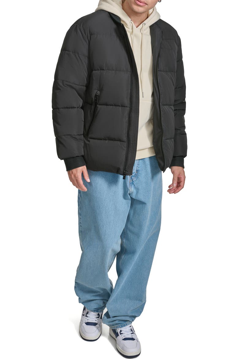 Water Resistant Puffer Jacket, Alternate, color, BLACK