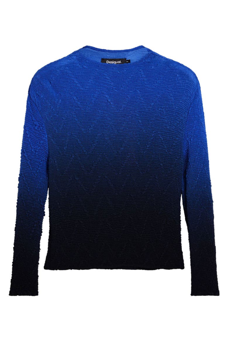 Ombré Texture Knit Top, Alternate, color, KLEIN BLUE