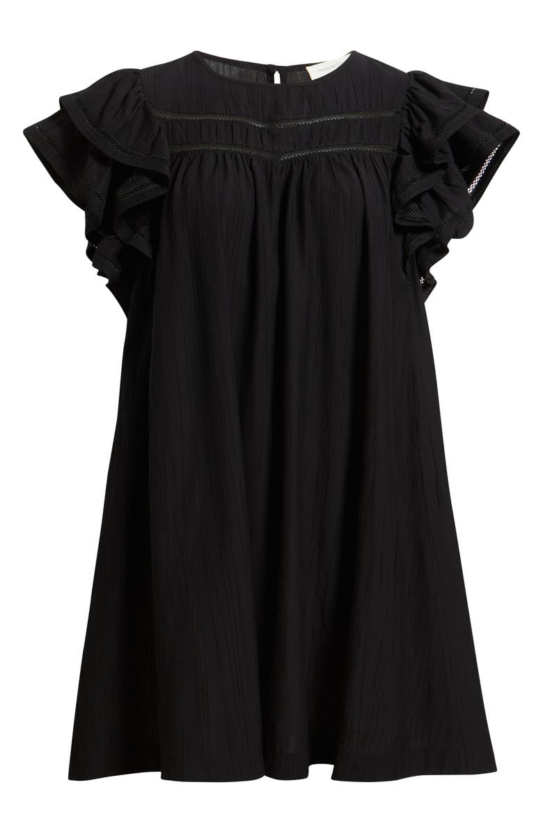 Treasure & Bond Double Ruffle Shift Dress, Alternate, color, Black