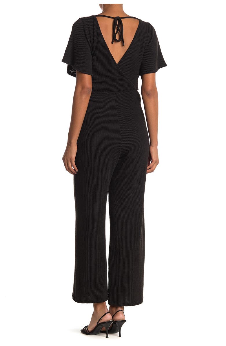 Velvet Torch Ribbed Knit Tie Back Jumpsuit, Alternate, color, 