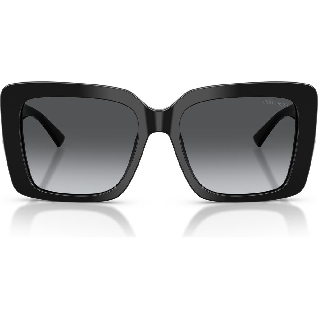 Jimmy Choo 54mm Gradient Polarized Square Sunglasses In Black/polar Gradient Gray