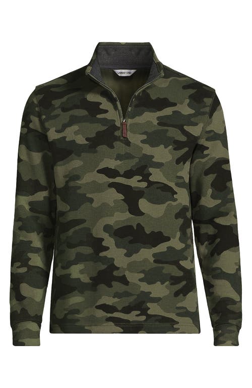 Lands' End Bedford Rib Casual Quarter Zip Sweater In Animal Print