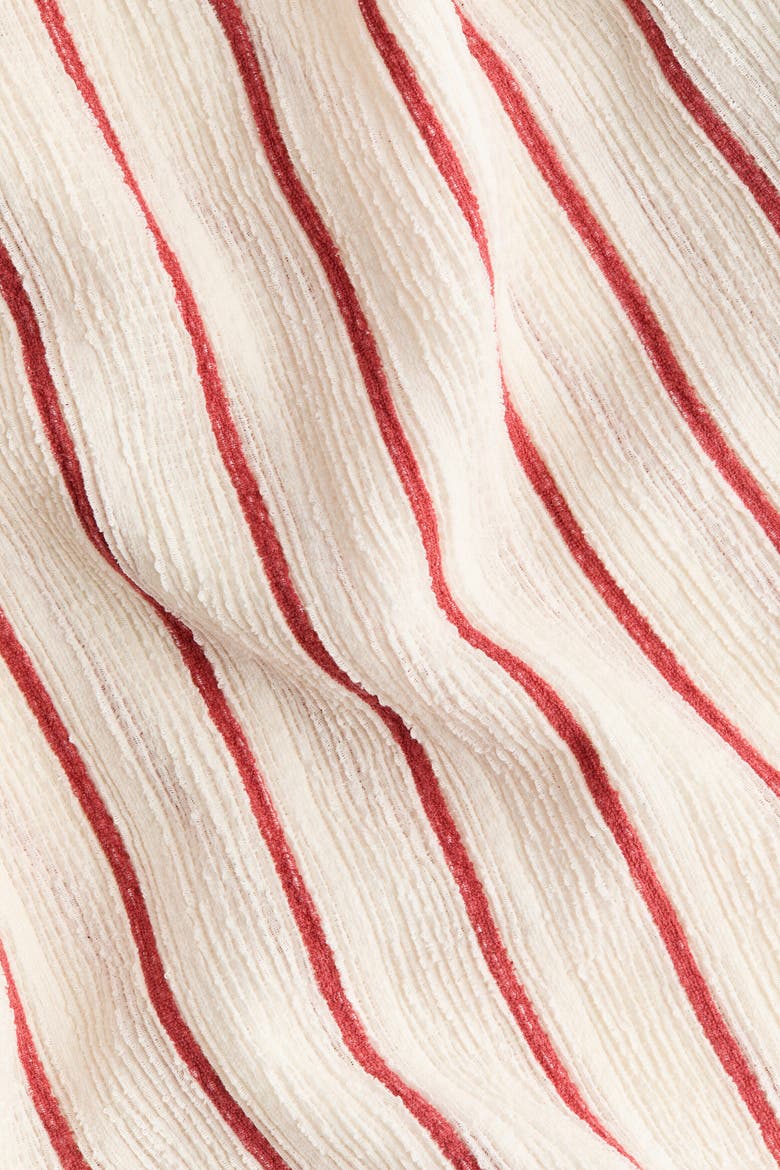 Crinkled Tie-strap Dress, Alternate, color, Cream/striped