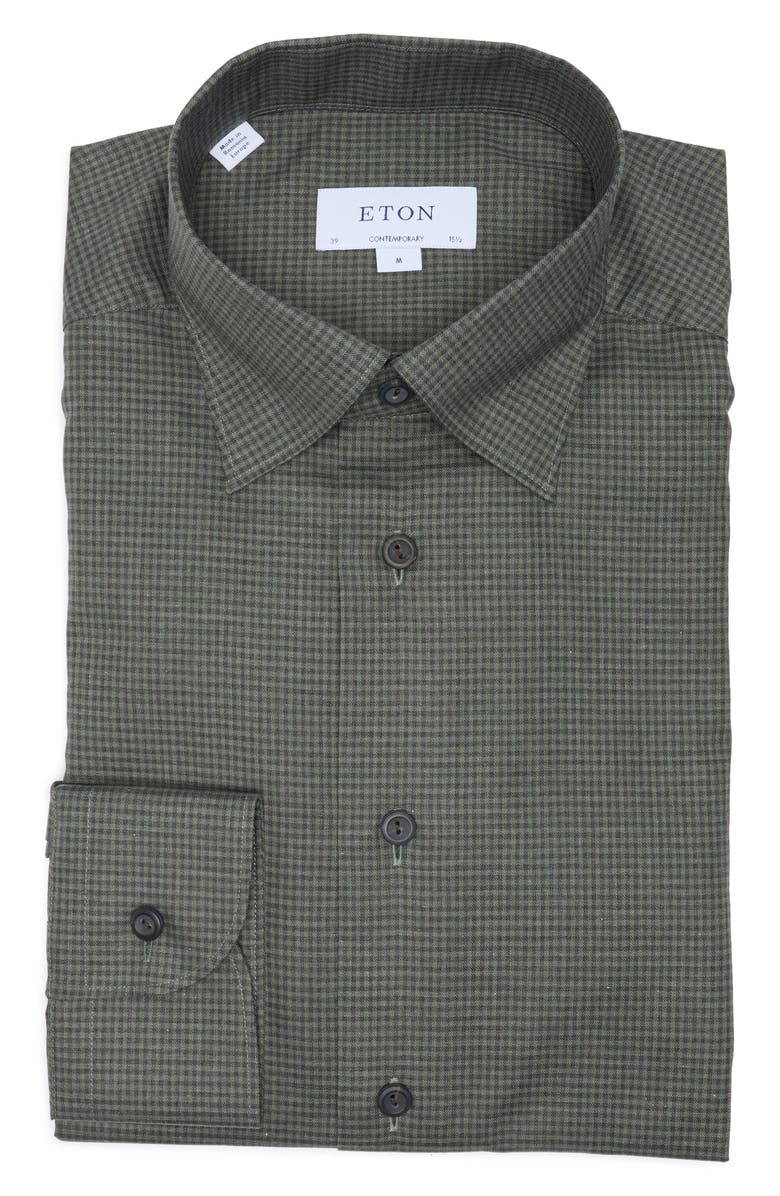 Eton Contemporary Fit Check Dress Shirt, Alternate, color, 
