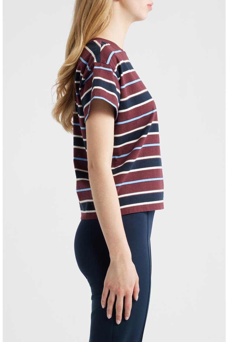 Kelly Stripe Boxy Cotton T-Shirt, Alternate, color, BURGUNDY MULTI