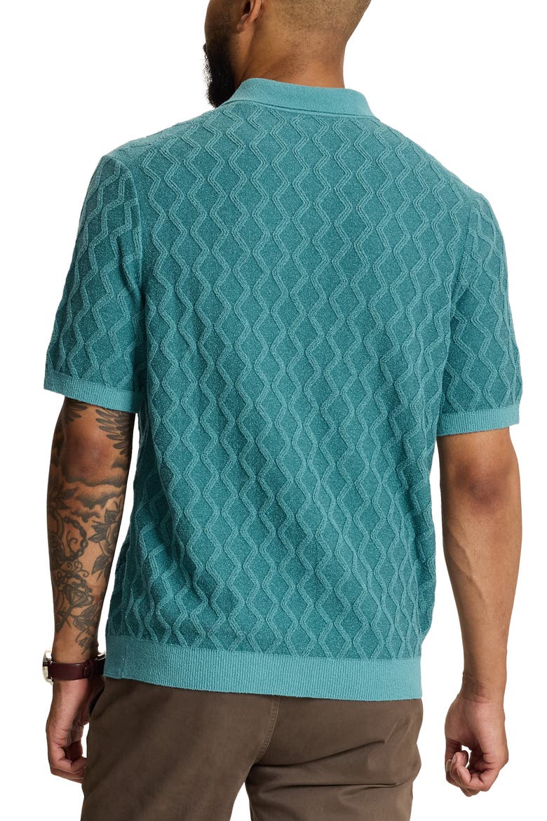 Ocean Waters Short Sleeve Polo, Alternate, color, BLUE CHAISE