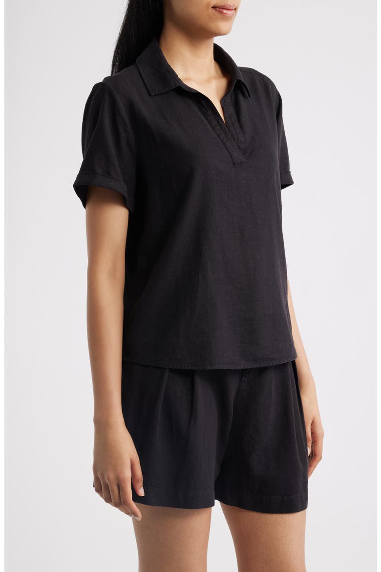 Collared Short Sleeve Shirt, Alternate, color, BLACK