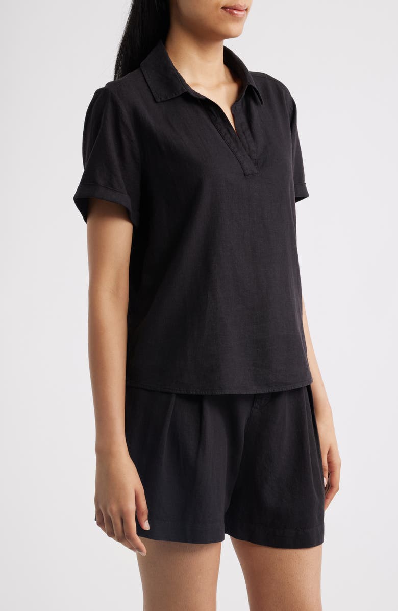 Cloth & Stone Collared Short Sleeve Shirt, Alternate, color, Black