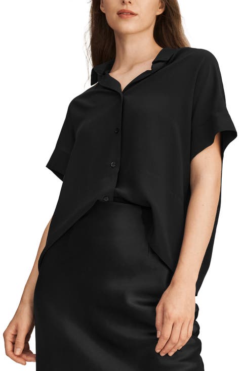 Casual Short Sleeves Loose Silk Shirt