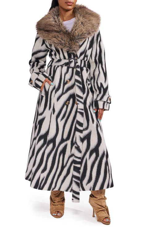Softwave Faux Fur Trim Coat