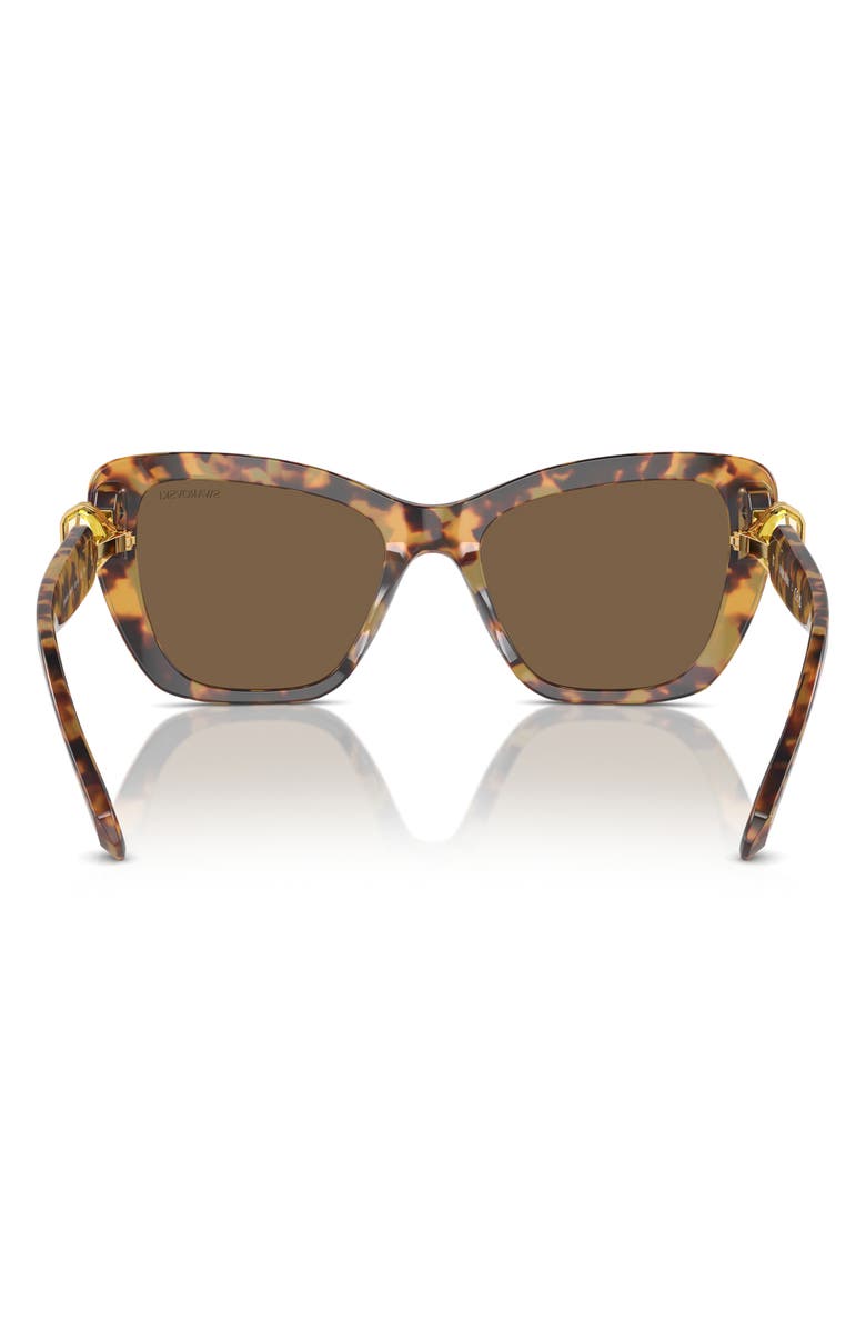 Swarovski 52mm Cat Eye Sunglasses, Alternate, color, Dark Brown