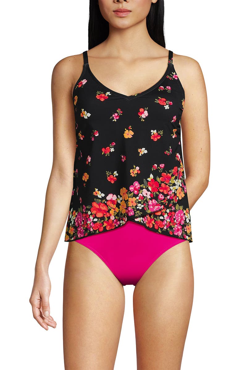 Lands' End Tulip Hem Tankini Top, Alternate, color, Black
