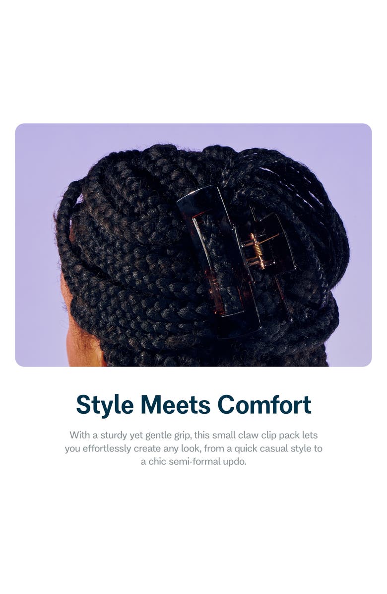 Gimme Beauty Rectangle Claw Clip Duo, Alternate, color, Black