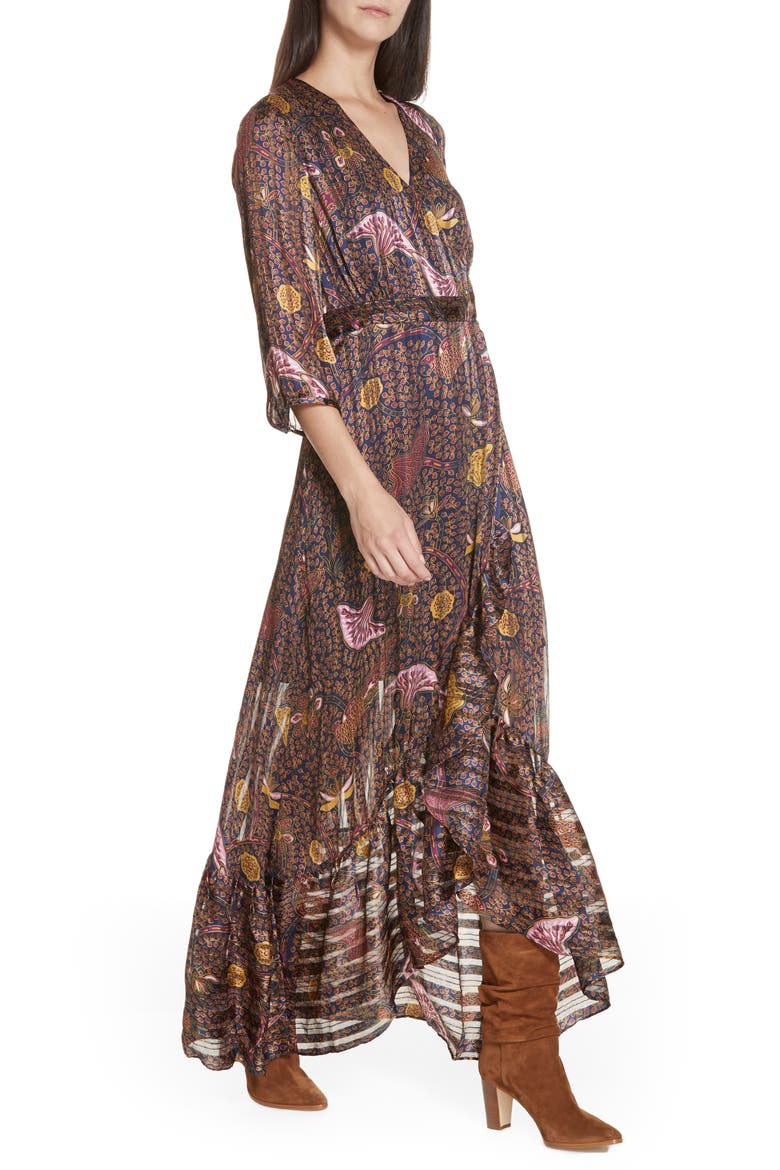 Disy Pleated Maxi Dress, Alternate, color, BLUE