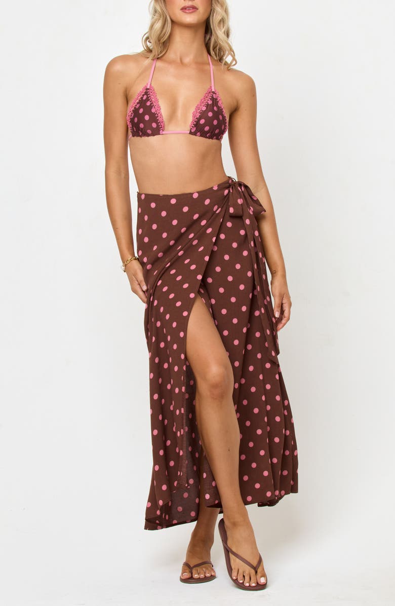LSPACE Ever Polka Dot Cover-Up Wrap Skirt, Main, color, Alotta Polka Dot