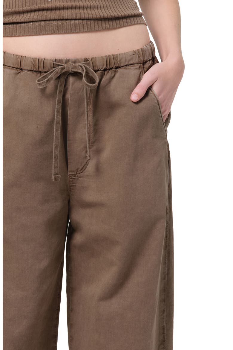 Aurora Pull-On Cotton & Hemp Pants, Alternate, color, COCOA MD BRWN
