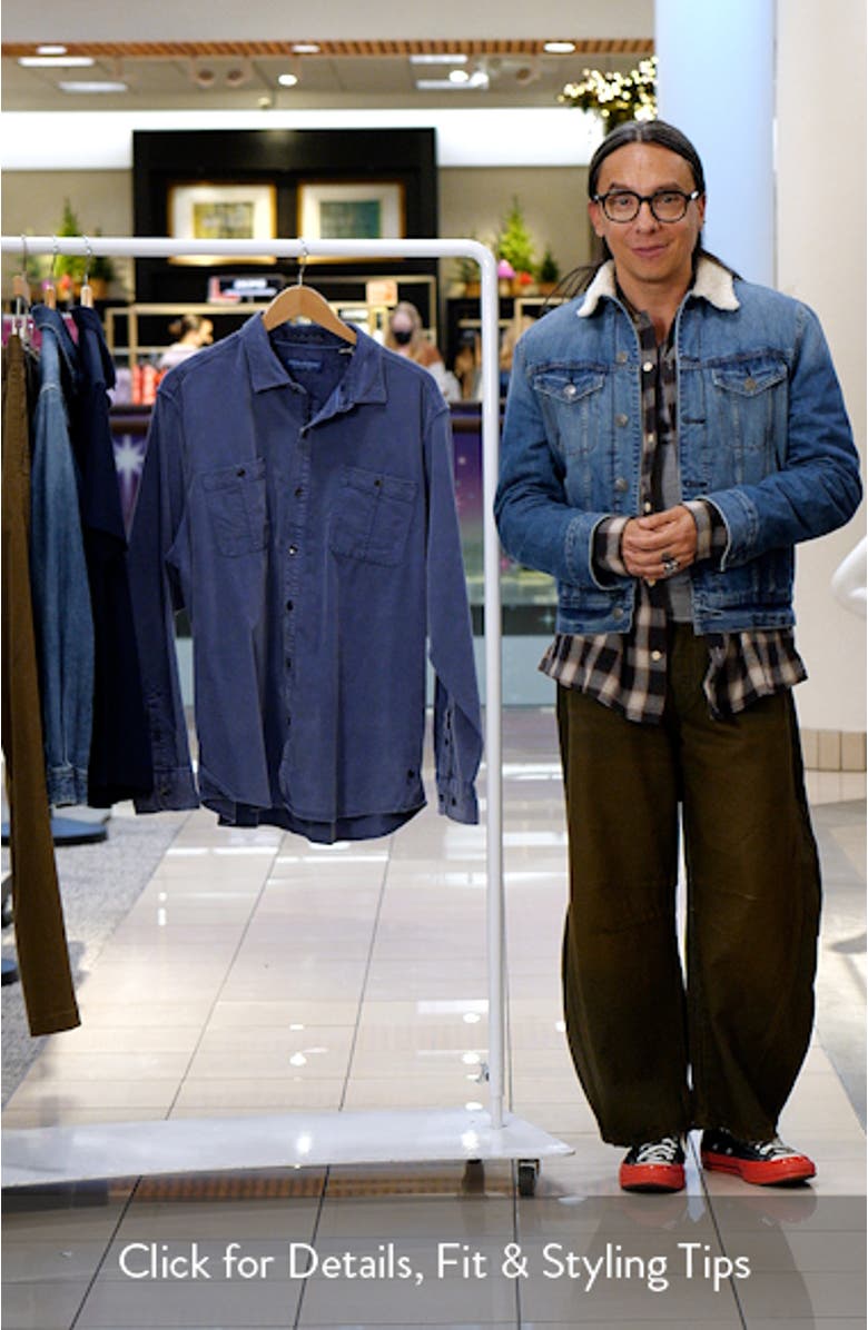 Coastline Sun Fade Stretch Cotton Corduroy Button-Up Shirt, sales video thumbnail