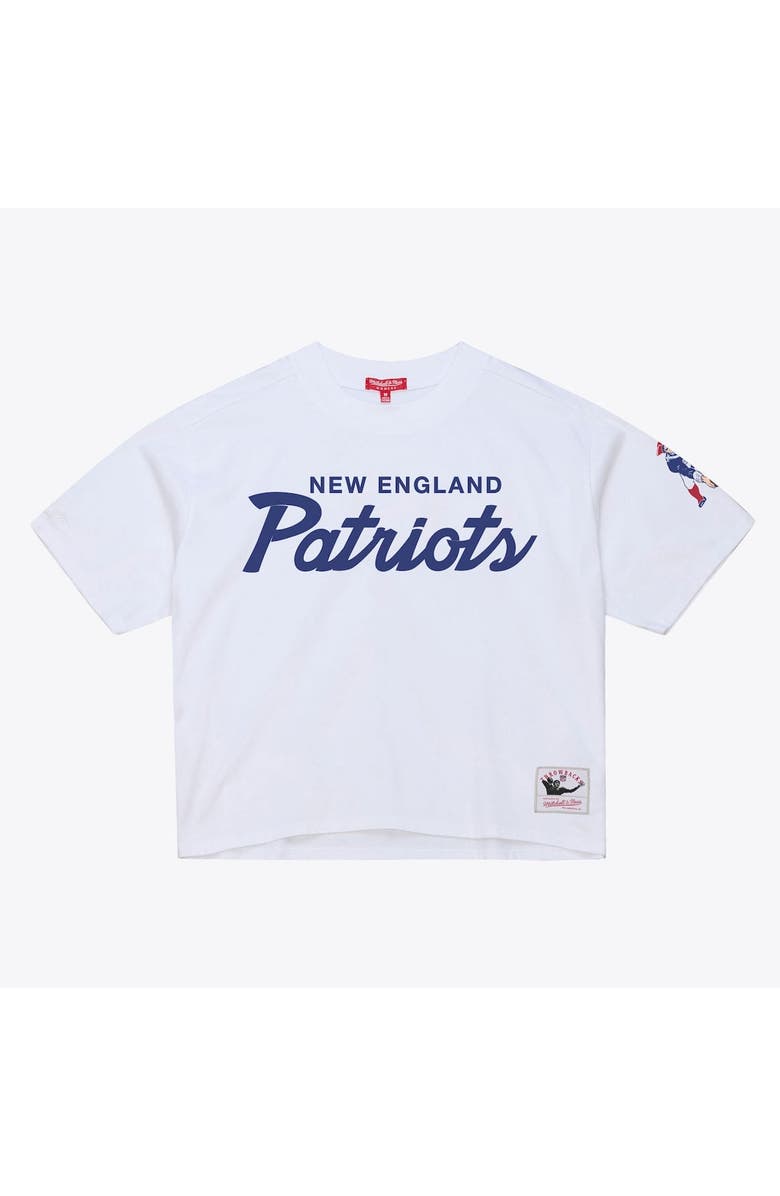 Mitchell & Ness Women's Mitchell & Ness  White New England Patriots Head Coach Cropped T-Shirt, Alternate, color, White
